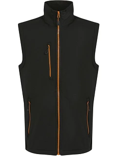 Regatta TRA 915 2-vrstvová softshellová vesta „Navigate“ 36.A915 čierna/oranžová pop