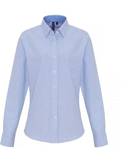 PR 338 Oxford pruhovaná halenka s dlouhým rukávem  blue model 22483473 - Premier