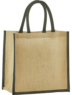 Westford Mill W 477 Jutová nákupná taška Mini 50.0477 prírodná/olivovo zelená
