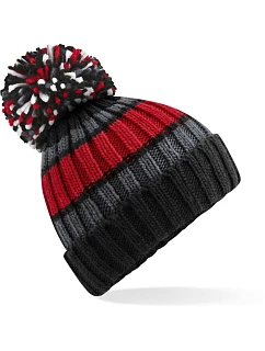 B Pletená čepice s pruhy 53.0 black cherry model 22433192 - Beechfield