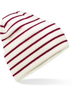 B Pletená čepice s pruhy a manžetou 53.0 soft red model 22432907 - Beechfield
