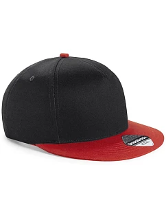 Beechfield B 615 Detská 5-panelová čiapka „Snapback“ 53.0615 čierna/jasne červená