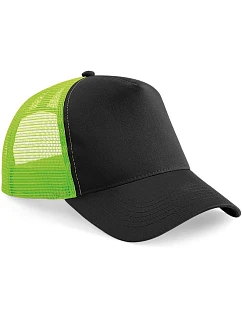 B 640 5 panelová Trucker kšiltovka model 22482089 black/lime green - Beechfield