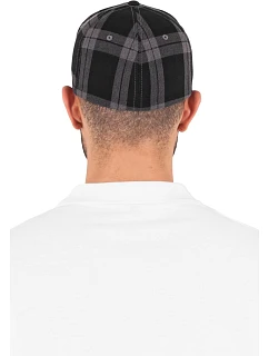 Flexfit 6197 6 panelová kšiltovka "Tartan Plaid" 55.6197 black/red
