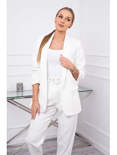 Elegantní souprava saka a kalhot v barvě ecru