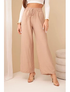 Viskózové kalhoty se širokými nohavicemi velbloud