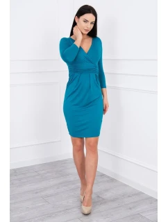 Přiléhavé šaty s průstřihem pod prsy v námořnické barvě