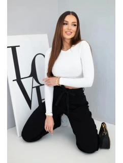 Dámské džíny s vysokým pasem a páskem černé