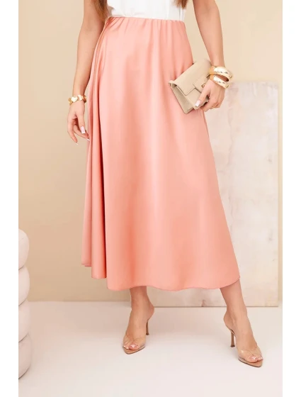 Dámská viskózová model 22025232 sukně tmavě meruňková - K-Fashion