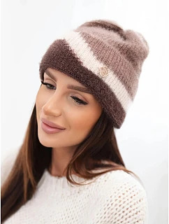Dámská čepice beanie žebrovaná s ozdobou model 22555049 - K-Fashion