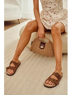 Dámské pantofle s podrážkou Khaki model 22140705 - Boto