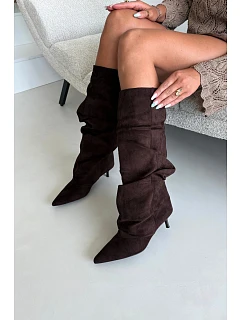 kozačky Heel semišové hnědé model 22313611 - Boto