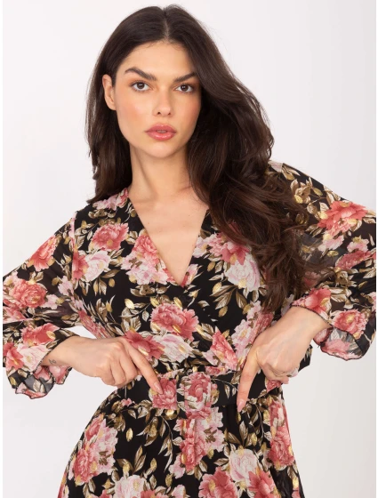 Šaty DHJ SK  černá a růžová model 16300298 - FPrice