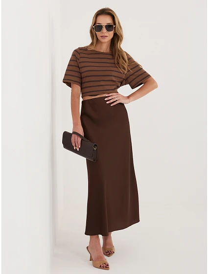 Spódnica MI SD model 21736719 brązowy - FPrice