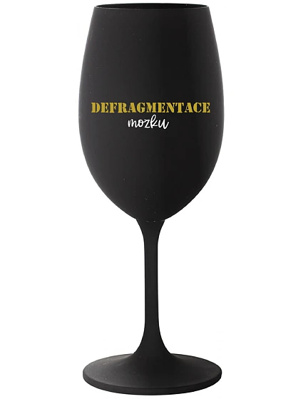 DEFRAGMENTÁCIA HUDBY - čierny pohár na víno 350 ml