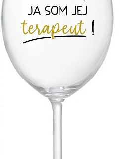 DOBRÝ DEŇ, JEM TERAPEUTE! - priehľadný pohár na víno 350 ml