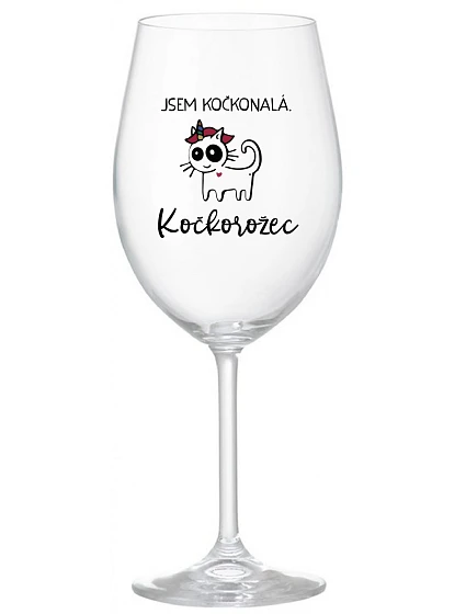 I AM CAT CONNATING. CAT CORNER - číry pohár na víno 350 ml