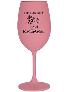 I'M A CAT. CAT - ružový pohár na víno 350 ml