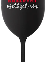 QUEEN OF ALL WINE - čierny pohár na víno 350 ml