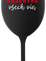 QUEEN OF ALL WINE - čierny pohár na víno 350 ml