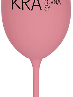 BEAUTIFUL BEAUTY - ružový pohár na víno 350 ml