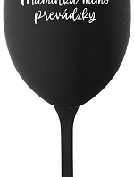 MOMMY OUTSIDE - čierny pohár na víno 350 ml