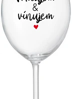 I LOVE & I WINE - priehľadný pohár na víno 350 ml