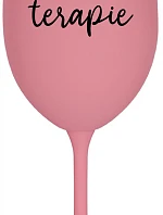 MOJE TERAPIE - růžová sklenice na víno 350 ml
