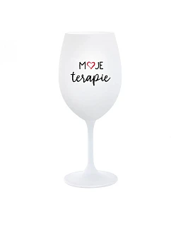 MOJE TERAPIE - bílá  sklenice na víno 350 ml