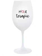MOJE TERAPIE - bílá sklenice na víno 350 ml