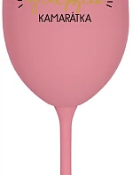 BEST YET SO PSYCHO GIRL - ružový pohár na víno 350 ml