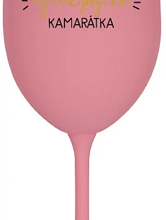 BEST YET SO PSYCHO GIRL - ružový pohár na víno 350 ml