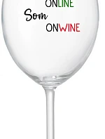 Nie som ONLINE, som ONWINE - priehľadný pohár na víno 350 ml