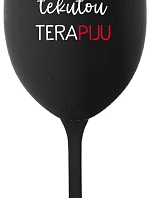 I NEED LIQUID THERAPY - čierny pohár na víno 350 ml