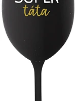 SUPER DAD - čierny pohár na víno 350 ml