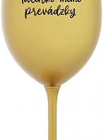 Táta je z cesty - zlatý pohár na víno 350 ml