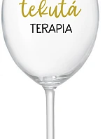 TATINEKOVA TEKUTÁ TERAPIA - priehľadný pohár na víno 350 ml
