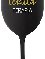 Daddy's Liquid Therapy - čierny pohár na víno 350 ml