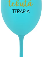 TATINEKOVA TISSUE THERAPY - tyrkysový pohár na víno 350 ml