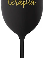 LIQUID THERAPY - čierny pohár na víno 350 ml