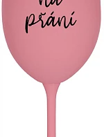 TEXT na želanie - ružový pohár na víno 350 ml