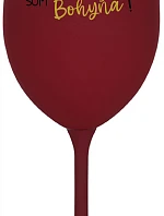 VÍNO JE NÁPOJ BOHOV. SOM BOHYŇA! - bordovy pohár na víno 350 ml