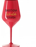 BABY'S LIQUID THERAPY - červený nerozbitný pohár na víno 470 ml