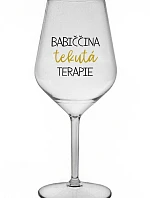 BABIČČINA TEKUTÁ TERAPIE - čirá nerozbitná sklenice na víno 470 ml