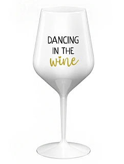 DANCING IN THE WINE - bílá nerozbitná sklenice na víno 470 ml