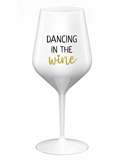 DANCING IN THE WINE - bílá nerozbitná sklenice na víno 470 ml