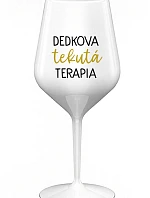 DEDKA'S LIQUID THERAPY - biely nerozbitný pohár na víno 470 ml