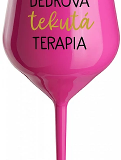 DEDKOVA TEKUTÁ TERAPIA - ružový nerozbitný pohár na víno 470 ml