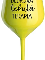 DEDEK'S LIQUID THERAPY - žltý nerozbitný pohár na víno 470 ml