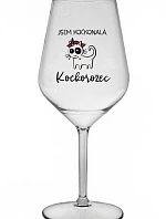 JSEM KOČKONALÁ. KOČKOROŽEC - čirá nerozbitná sklenice na víno 470 ml